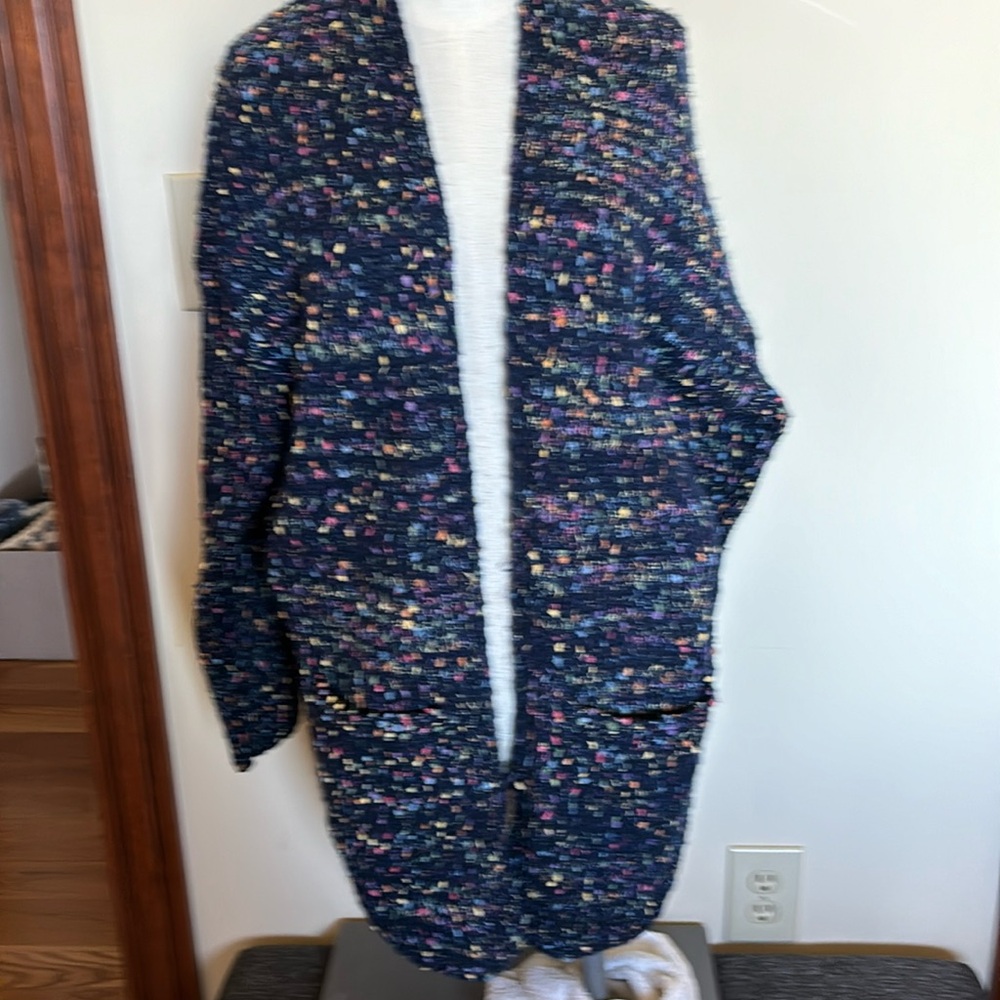 Versatile Navy Confetti Sweater Euc - image 1